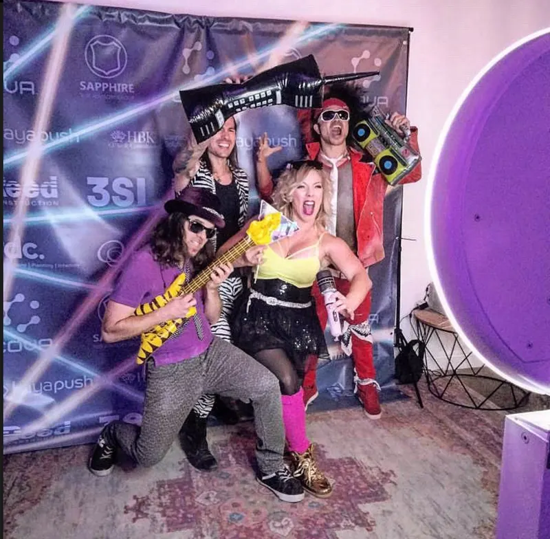 Fun party photo booth with props at Las Vegas event