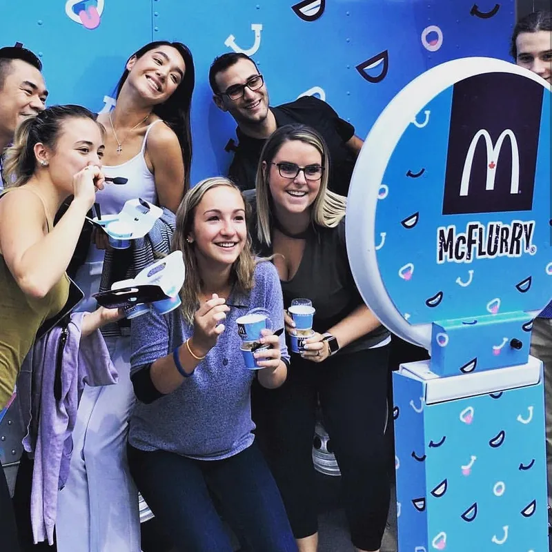 Professional corporate event photo booth setup